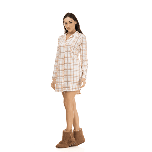 CHEMISE MANGA LONGA XADREZ ALGODÃO PREMIUM - XADREZ