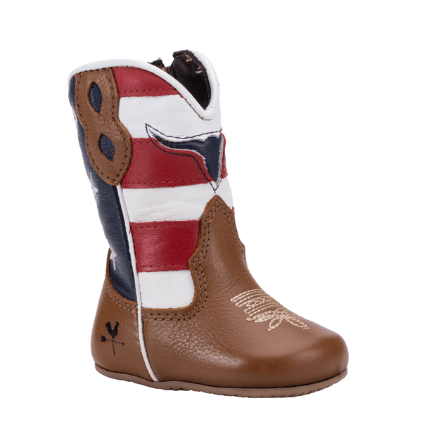 BOTA BEBE TEXANA EM COURO WHISKY