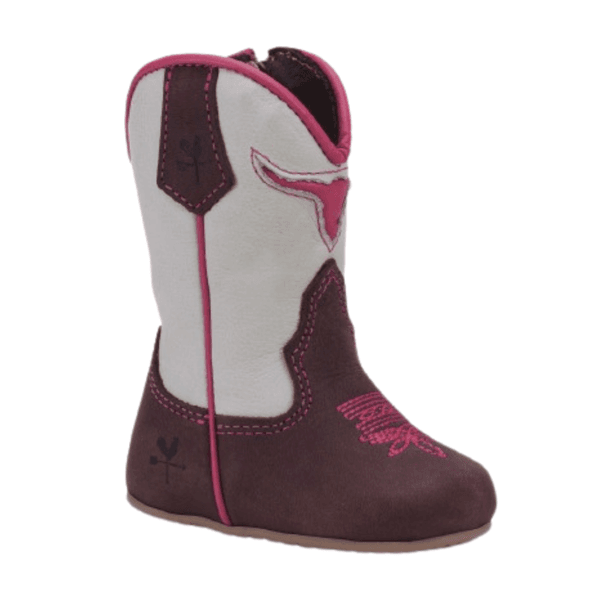 BOTA BEBE TEXANA EM COURO NOBUCK CAFE
