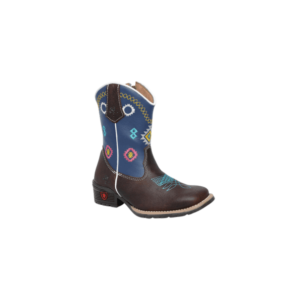 BOTA TEXANA JUVENIL FEMININA NAPA CAFÉ COM AZUL