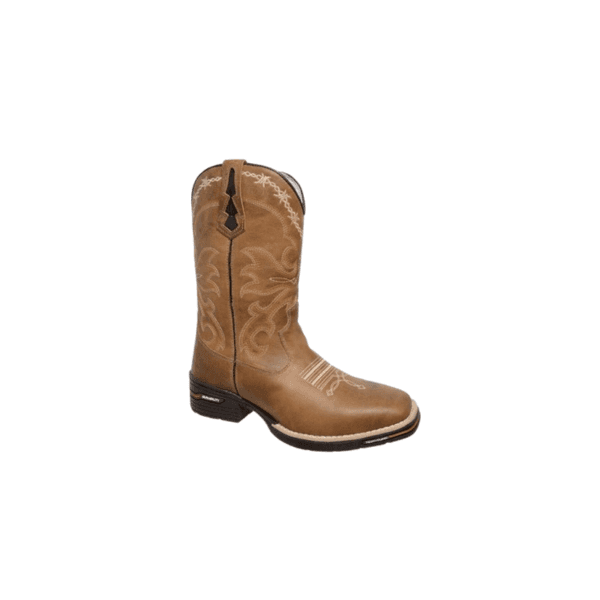 BOTA TEXANA MASCULINA FÓSSIL CARAMELO COM BORDADO