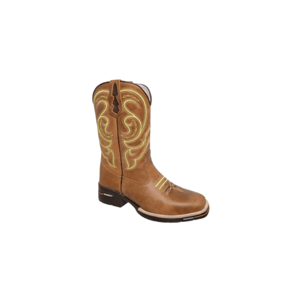 BOTA TEXANA MASCULINA FÓSSIL CARAMELO COM BORDADO