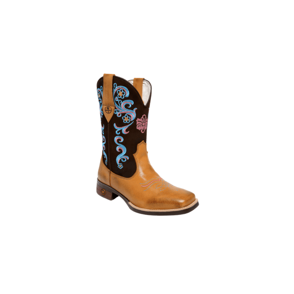 BOTA TEXANA FEMININA LÁTEGO WHISKY COM NOBUCK CAFÉ