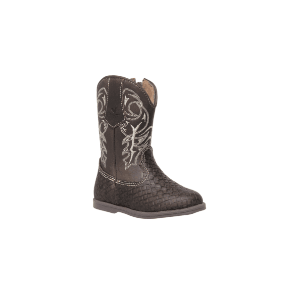 BOTA TEXANA INFANTIL FÓSSIL CAFÉ BORDADA