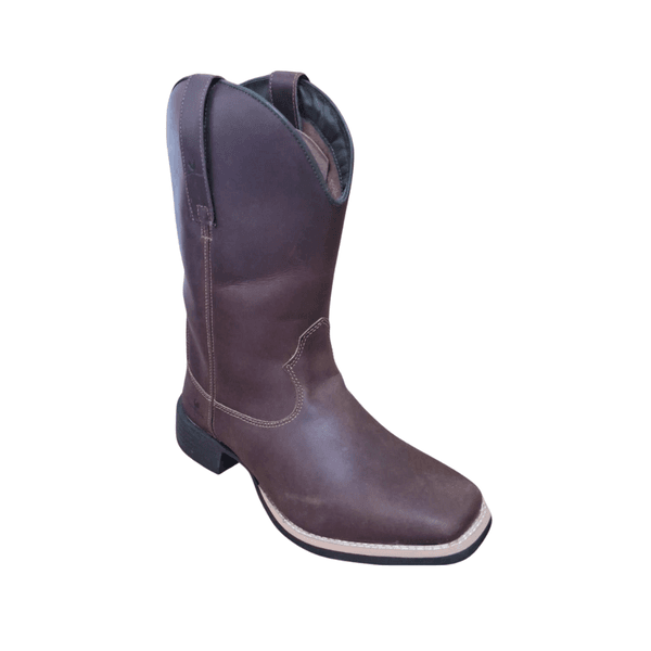 Bota Texana Unissex Latego Café Bico Quadrado - PROMOÇÃO