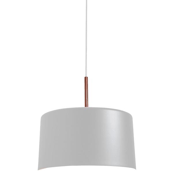 Pendente Bilboquê Grande Para 1 Lâmpada E27 35cm Branco (externo) Cobre (interno)