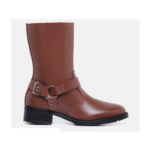 Bota Cano Baixo Paola Marrom