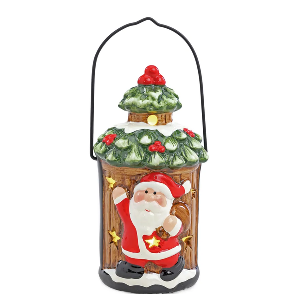 Enfeite Natal Lamparina Noel com Led 14cm Cromus