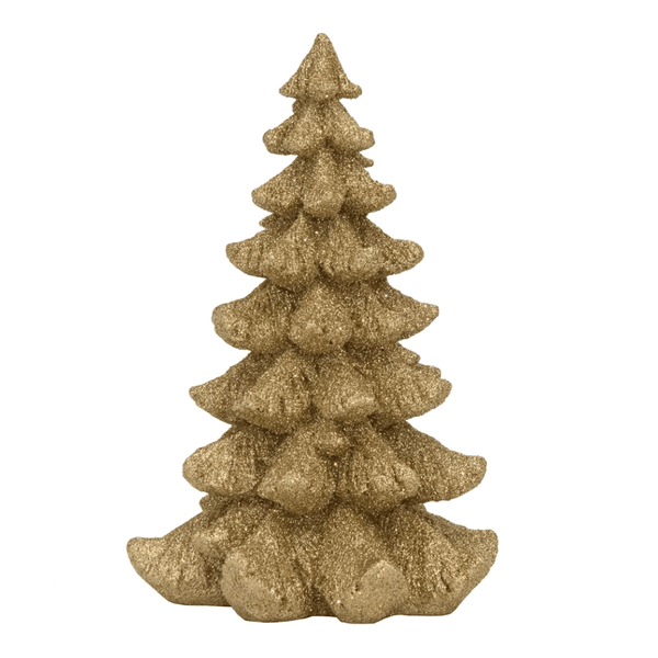 Enfeite de Natal Pinheiro Decorativo Dourado 26 cm Cromus Natal