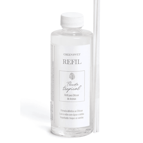 Refil Aromatizador Difusor Varetas Floresta Tropical Greenswet 300ml