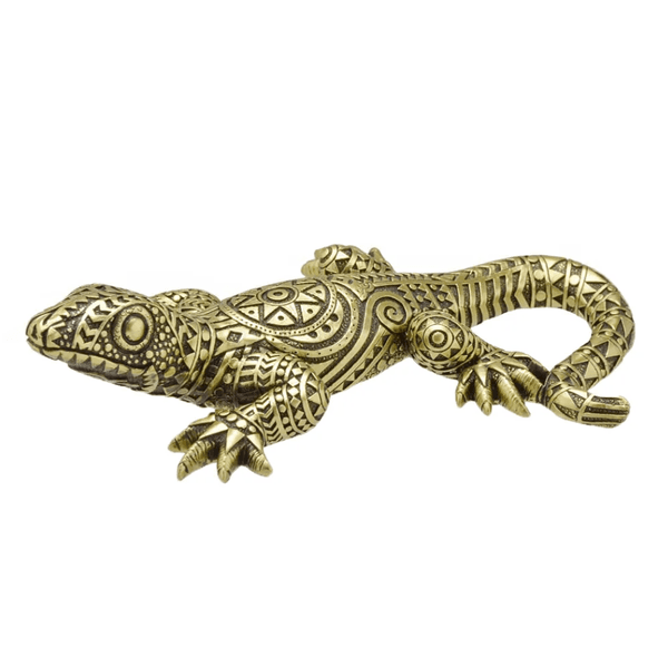 Escultura Lagarto Decorativo 22cm Dourado Espressione
