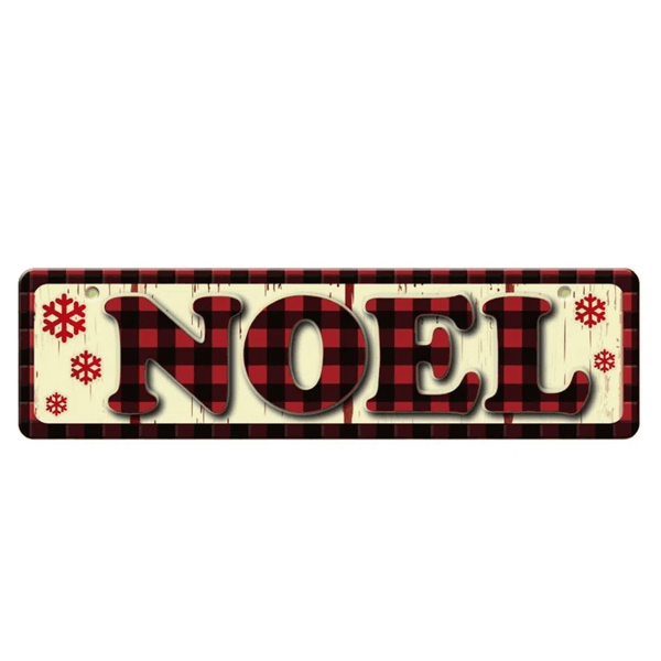 Placa Natalina Noel Melanina Natal 40x11cm