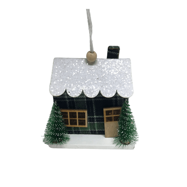 Enfeite Casinha Decorativa Xadrez Natal 11cm