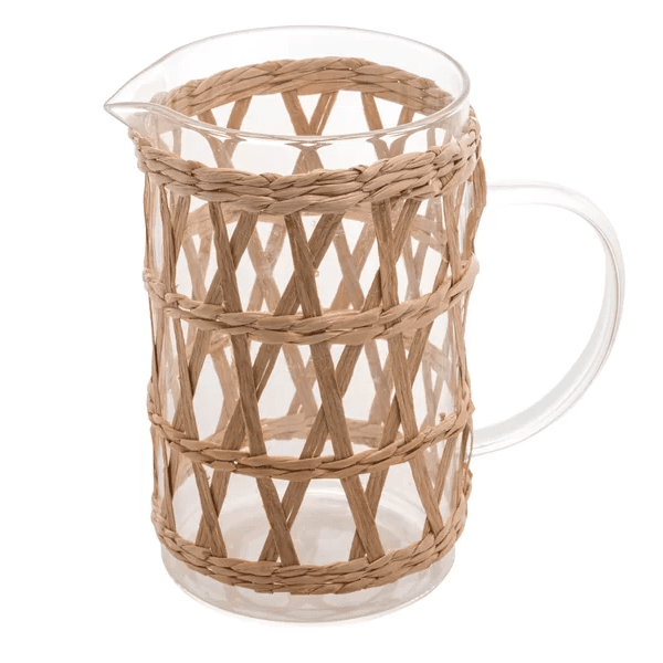 Jarra De Vidro E Fibra Natural 1L Wolff