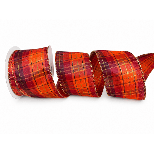 Fita Natalina Aramada 6,3cm Laranja Terracota 9,14m