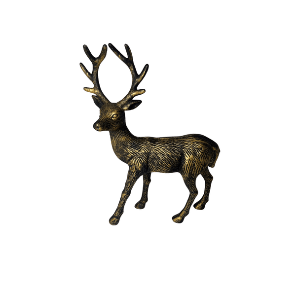 Enfeite Natalino Rena Dourado Envelhecido 33cm