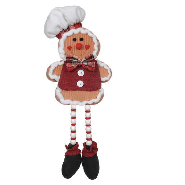 Boneco Natal Menino Sentado Gingerbread 45cm