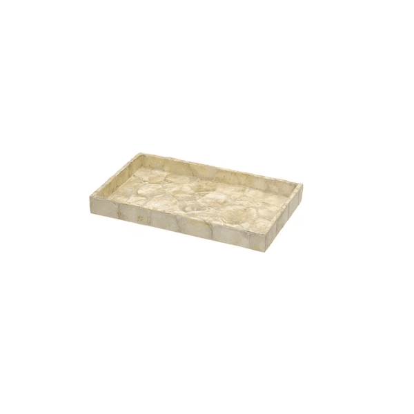 Bandeja Em Madrepérola Retangular OffWhite 30x18 Cm