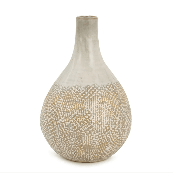 Vaso em Cerâmica Off White Mart 23cm