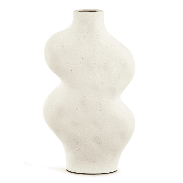 Vaso Organico Em Ceramica Off White Mart 38cm