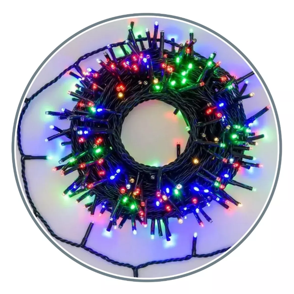 Cordao 300 Leds 8 Funções 30 Metros Colorido Cor Das Luzes Colorido Cor Do Fio Fio Verde Escuro Bivolt