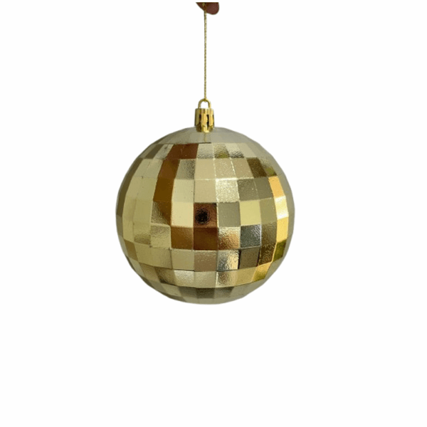 Jogo 3 Bolas De Natal Dourada Facetada 10cm Natal