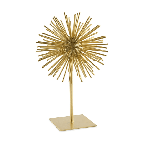 Escultura Ouriço Dourado Em Metal