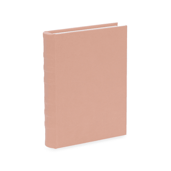 Caixa Livro em MDF e Couro Ecológico Salmão 25cm Mart
