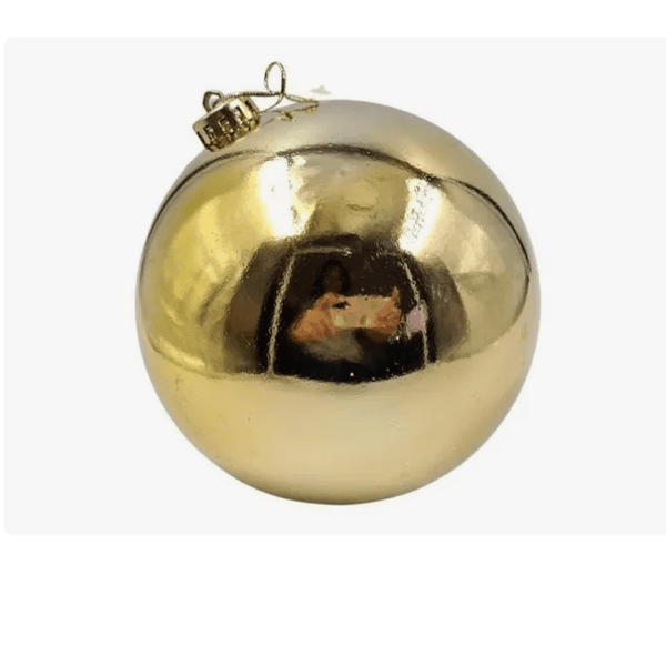 Jogo 2 Bolas De Natal Dourado 12cm Grande Decoração Árvore