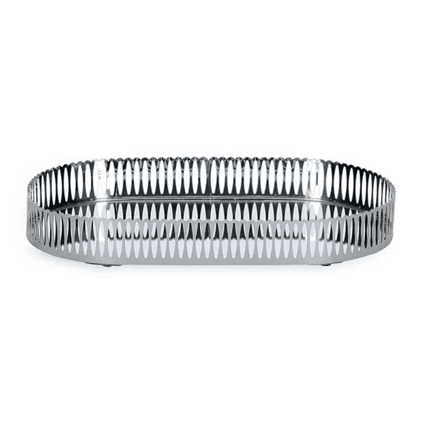Bandeja Espelhada Prata Em Metal 33cm Mart