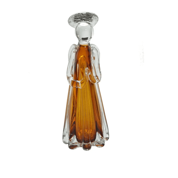 Escultura Decorativa Anjo Vidro Âmbar 26cm