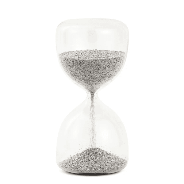 Ampulheta Decorativa em Vidro Miçanga 3 Minutos Prata