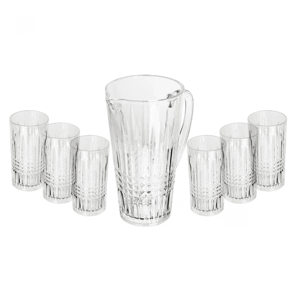 Conjunto Jarra com 6 Copos de Vidro Queen 1,5L/320ml Wolff