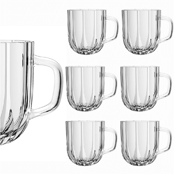 Jogo De 6 Canecas De Vidro Refinatto 280ml Transparente
