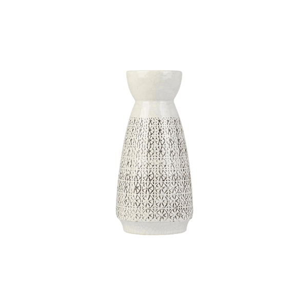 Vaso em Cerâmica Pattern Branco 25 cm