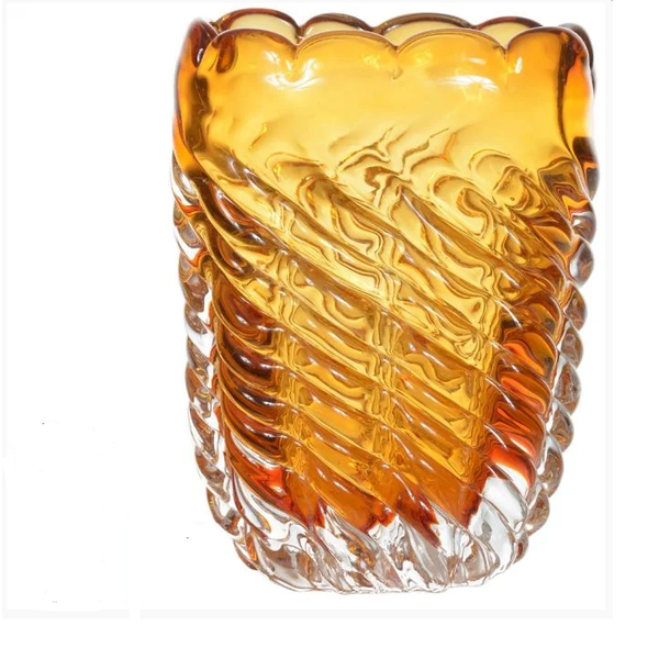 Vaso Decorativo Vidro Tipo Murano Ambar P 15,5cm