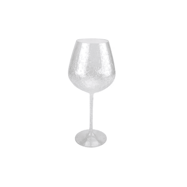 Jogo 2 Taças Vinho Acrílico Transparente Bolha 680ml Entrecasa