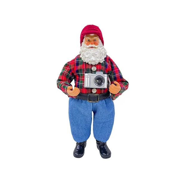 Boneco Papai Noel Colecionáveis Fotógrafo Decoração Natal 27cm