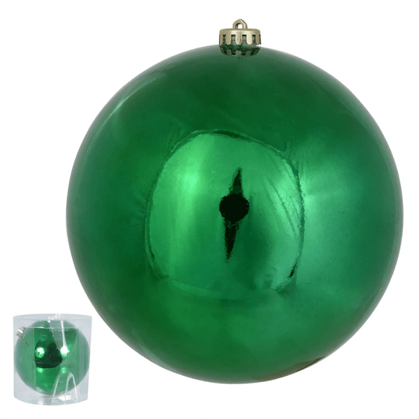 Bola De Natal Verde Brilho 20cm Grandona Decoração Árvore