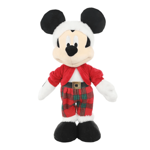 Pelúcia Mickey De Natal em Pé 36cm Xadrez Brinquedo Disney