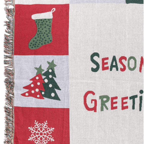 Manta Natal Tricot Decorativa 127x152 Natalina Verde