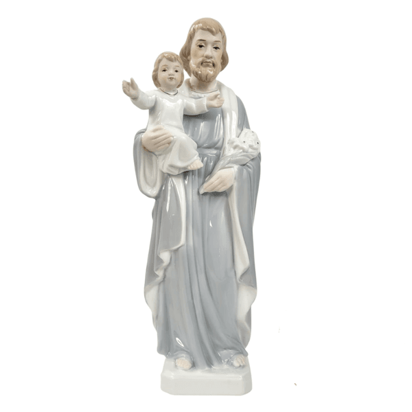 Imagem São José Em Porcelana Luxo 31cm Branco