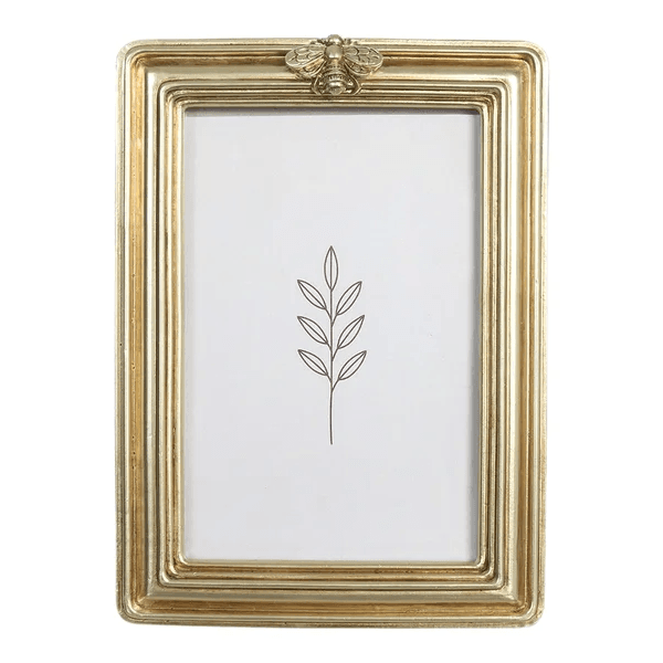 Porta Retrato Poliresina Foto 10x15cm Abelhinha 18,5x13,5cm Dourado