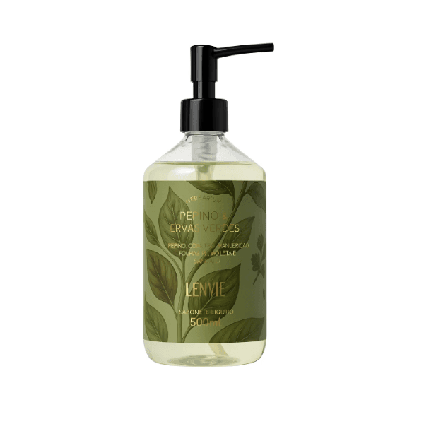 Sabonete Líquido Lenvie Herbarium Pepino Ervas Verdes 500ml