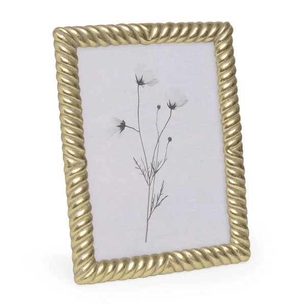 Porta Retrato Em Poliresina Detalhes 10x15cm Mart Dourado