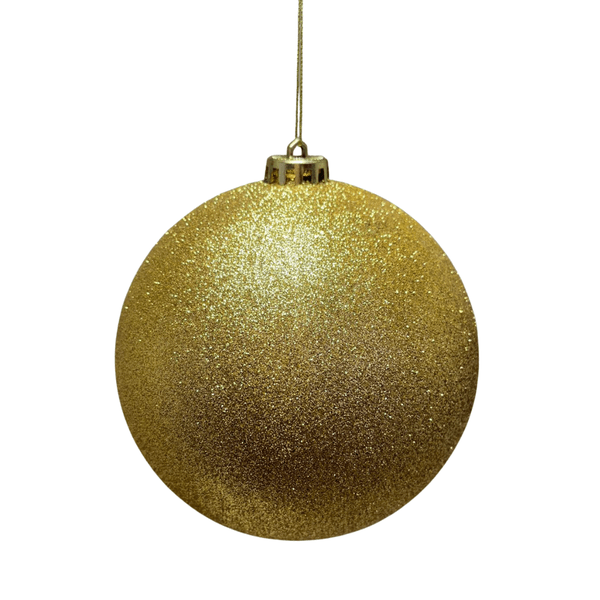 Bola De Natal Grande Brilho Dourado 1 Unidade 15cm