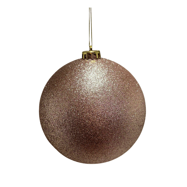 Bola De Natal Grande Brilho Nude 1 Unidade 15cm Rose