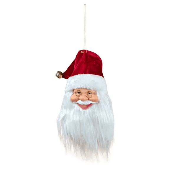 Cabeça De Papai Noel Com Gorro Tradicional Vermelho 45cm