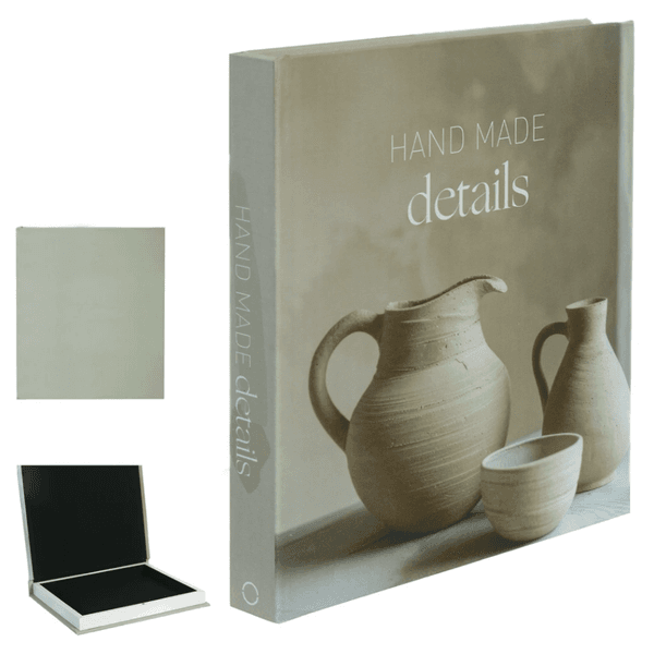 Livro Caixa Hand Made Details Luxo Decoração Cinza