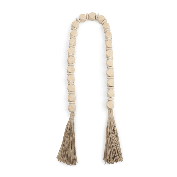 Colar De Mesa Grande Decorativo Em Madeira E Juta Mart Bege